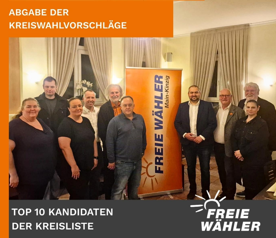 FREIE WÄHLER Main-Kinzig  – Kreiswahlvorschläge mit einer Spitzenbesetzung eingereicht